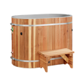 Dynamic oval barrel cold plunge with 1.0 HP chiller